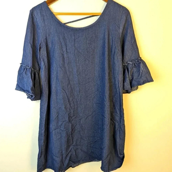 Naif Bell Sleeves Jean Dress - Small - Picture 2 of 8